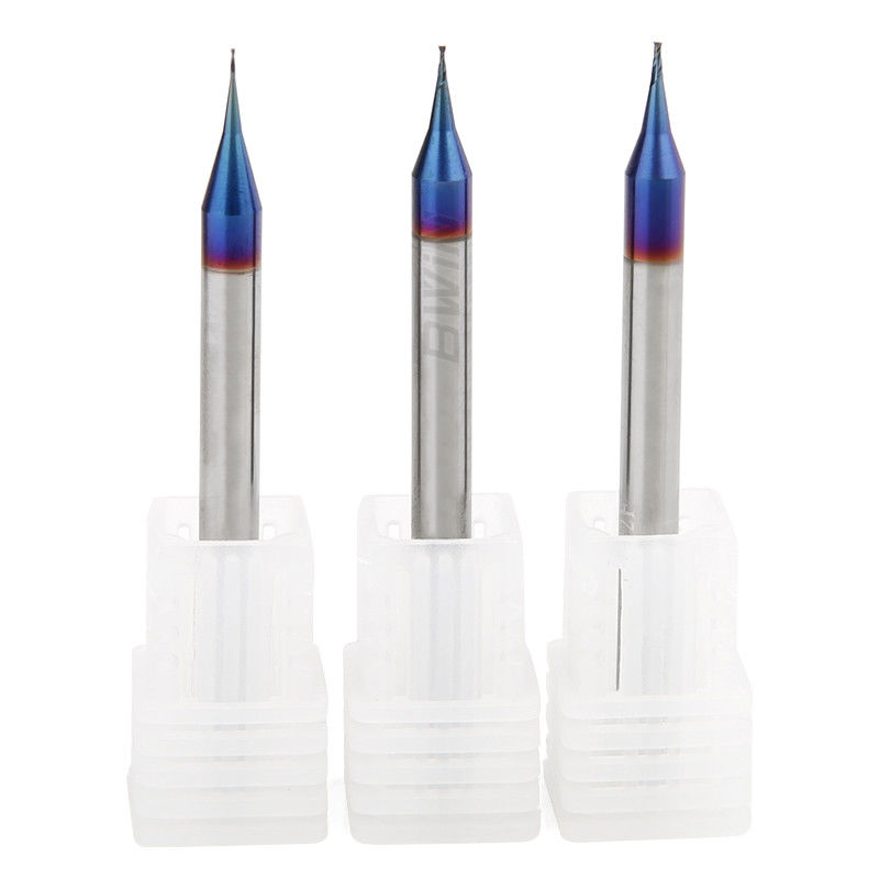 단단한 카바이드 2 플루트 0.5 Mm 마이크로 지름 사각 모서리 공장 HRC65 2 플루트 엔드밀